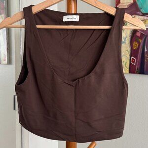 Babaton - Contour Cropped Scoopneck Tank in Brown